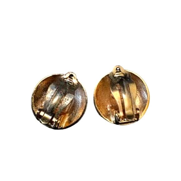 Chanel Vintage Basket Weave Button 96A  Authentic Stamped VINTAGE EARRINGS! - Picture 3 of 7